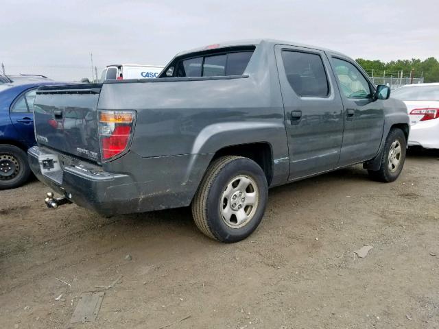 2HJYK16227H552466 - 2007 HONDA RIDGELINE CHARCOAL photo 4