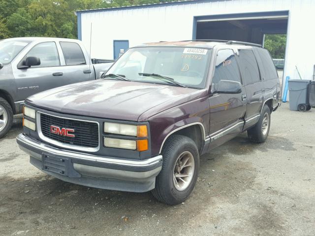 1GKEC13R6TJ749742 - 1996 GMC YUKON BURGUNDY photo 2