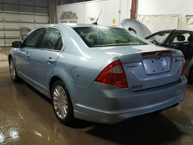 3FADP0L36AR344765 - 2010 FORD FUSION HYB BLUE photo 3