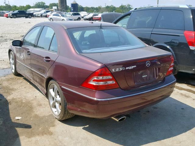 WDBRF52H86F791906 - 2006 MERCEDES-BENZ C230 BURGUNDY photo 4