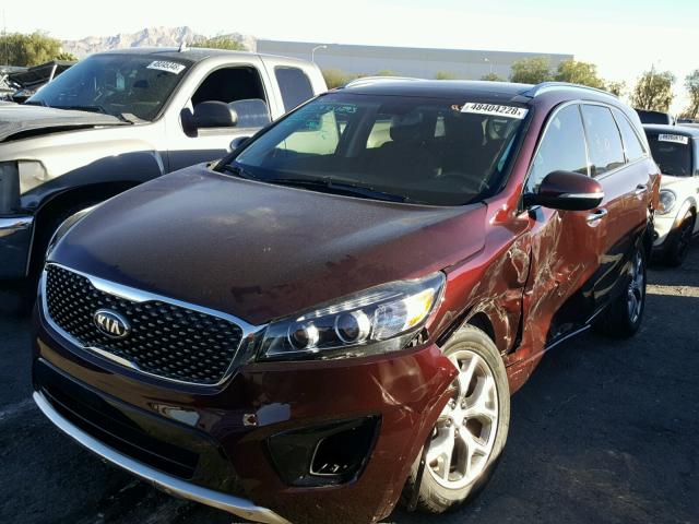 5XYPK4A53GG129803 - 2016 KIA SORENTO SX BURGUNDY photo 2