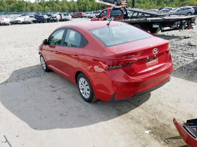 3KPC24A34KE079299 - 2019 HYUNDAI ACCENT SE RED photo 3