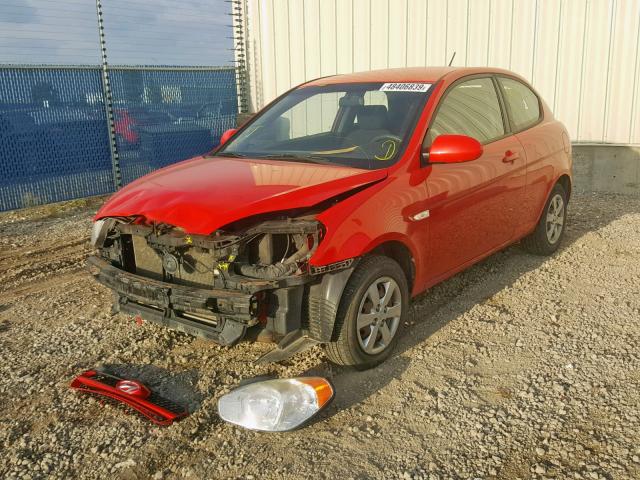 KMHCN35C29U137672 - 2009 HYUNDAI ACCENT SE RED photo 2