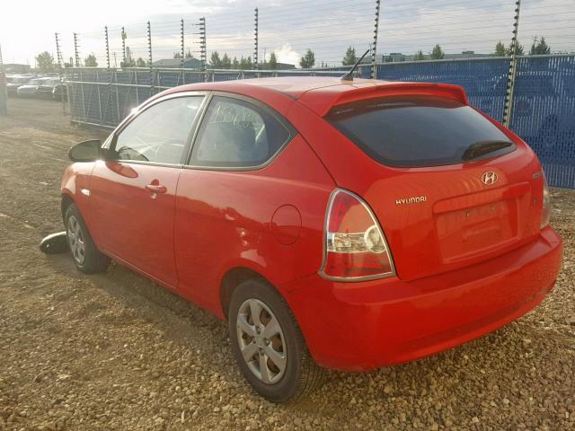 KMHCN35C29U137672 - 2009 HYUNDAI ACCENT SE RED photo 3