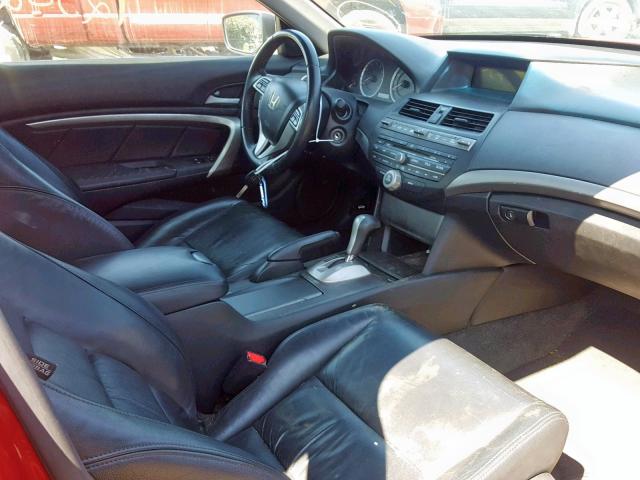 1HGCS1B88AA000907 - 2010 HONDA ACCORD EXL RED photo 5