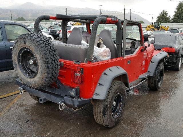 1J4FY29P4VP403650 - 1997 JEEP WRANGLER / RED photo 4