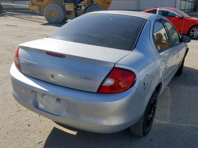 1B3ES16C92D542704 - 2002 DODGE NEON S SILVER photo 4