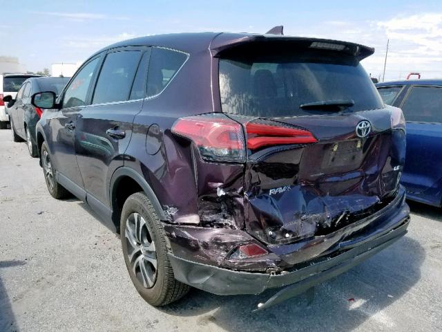 2T3ZFREV4JW463481 - 2018 TOYOTA RAV4 LE PURPLE photo 3