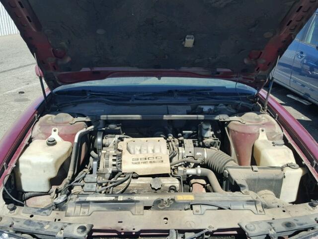 1G2HX53L8N1240307 - 1992 PONTIAC BONNEVILLE RED photo 7