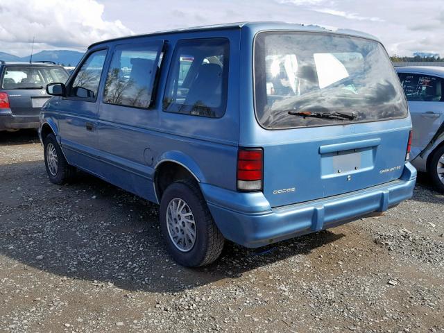 2B4GH45R0SR210643 - 1995 DODGE CARAVAN SE BLUE photo 3