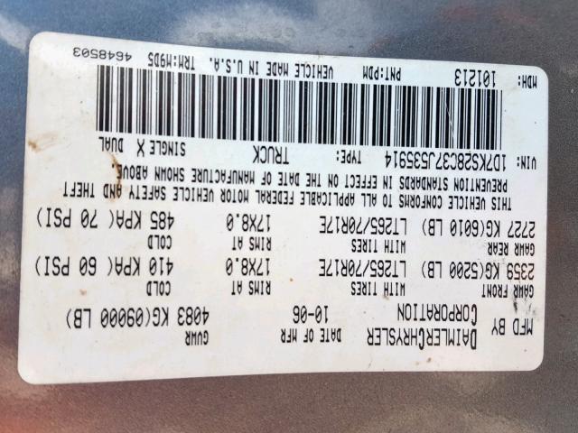 1D7KS28C37J535914 - 2007 DODGE RAM 2500 S Qəhvəyi foto 10