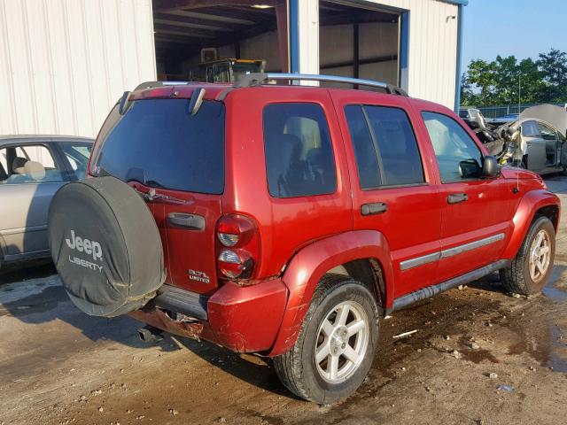 1J4GL58KX7W536660 - 2007 JEEP LIBERTY LI RED photo 4