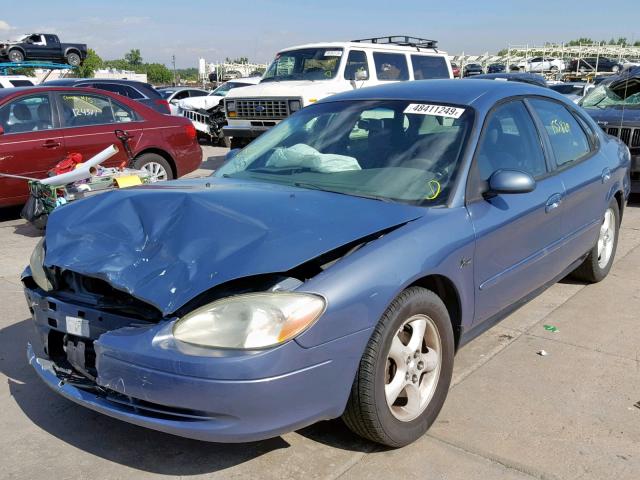 1FAFP5524YG276395 - 2000 FORD TAURUS SES BLUE photo 2