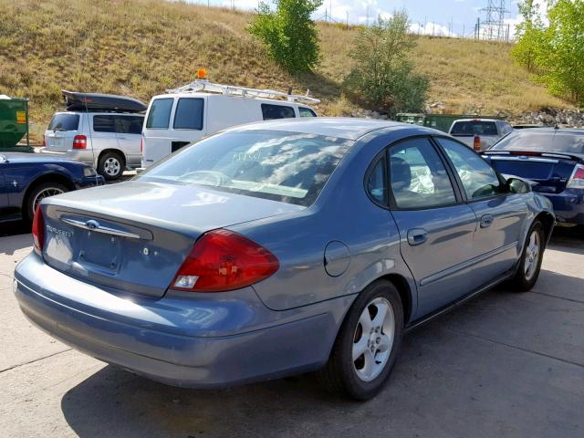 1FAFP5524YG276395 - 2000 FORD TAURUS SES BLUE photo 4