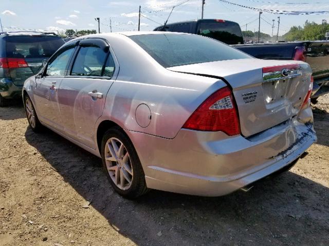 3FAHP0JGXCR227720 - 2012 FORD FUSION SEL SILVER photo 3