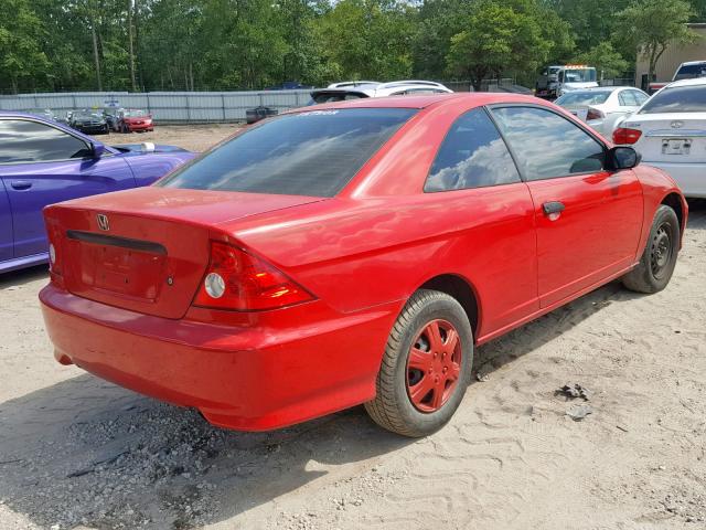 1HGEM22194L058657 - 2004 HONDA CIVIC DX V RED photo 4