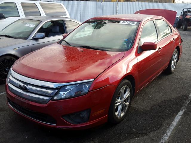 3FAHP0HA9CR390196 - 2012 FORD FUSION SE RED photo 2