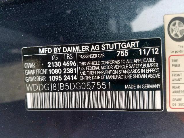 WDDGJ8JB5DG057551 - 2013 MERCEDES-BENZ C 350 4MAT GRAY photo 10