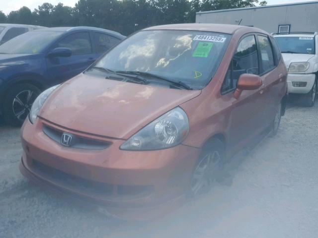 JHMGD38608S041157 - 2008 HONDA FIT SPORT ORANGE photo 2