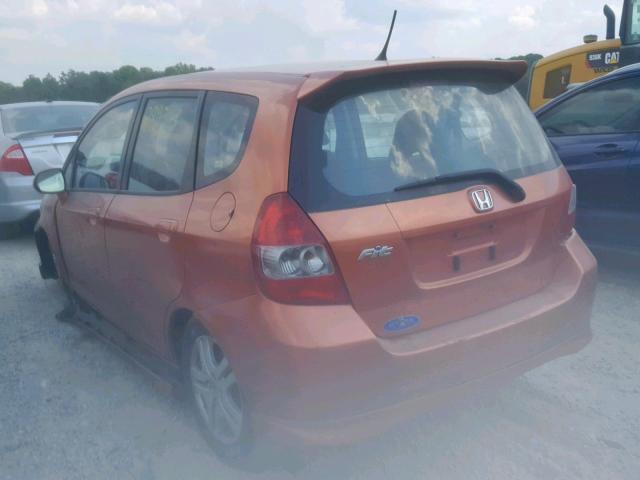 JHMGD38608S041157 - 2008 HONDA FIT SPORT ORANGE photo 3