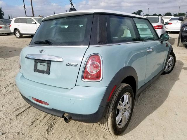 WMWSU3C53CT540447 - 2012 MINI COOPER BLUE photo 4