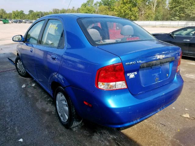 KL1TD56616B571950 - 2006 CHEVROLET AVEO BASE Көк фото 3