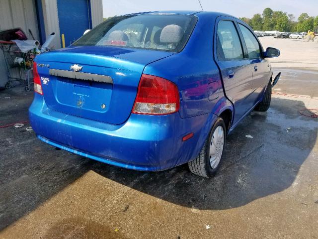 KL1TD56616B571950 - 2006 CHEVROLET AVEO BASE Көк фото 4