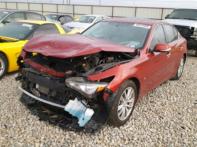 JN1BV7AP0FM346374 - 2015 INFINITI Q50 BASE RED photo 2