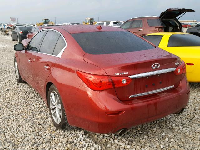 JN1BV7AP0FM346374 - 2015 INFINITI Q50 BASE RED photo 3