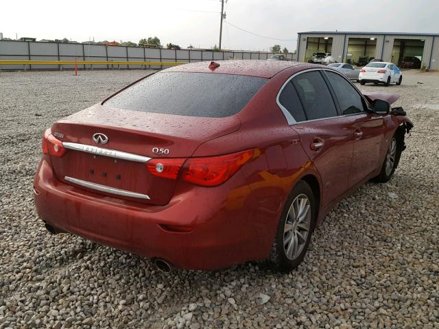 JN1BV7AP0FM346374 - 2015 INFINITI Q50 BASE RED photo 4