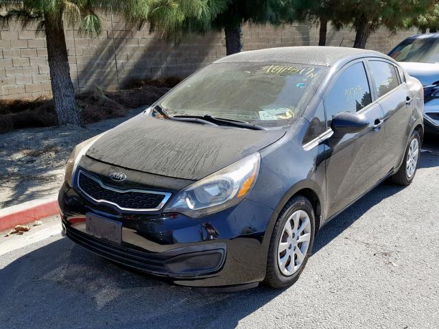 KNADN4A37D6294094 - 2013 KIA RIO EX BLACK photo 2