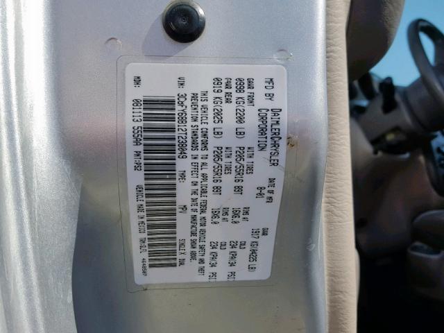 3C8FY68B12T238049 - 2002 CHRYSLER PT CRUISER SILVER photo 10