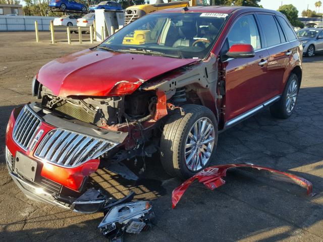 2LMDJ6JK3EBL04933 - 2014 LINCOLN MKX RED photo 2