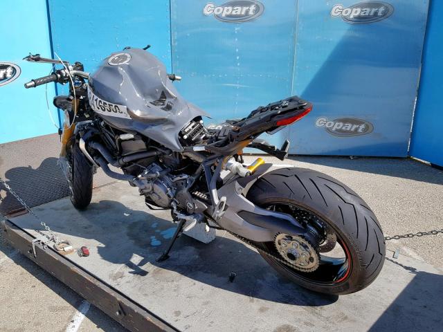 ZDMMACFW1KB025576 - 2019 DUCATI MONSTER 12 GRAY photo 3