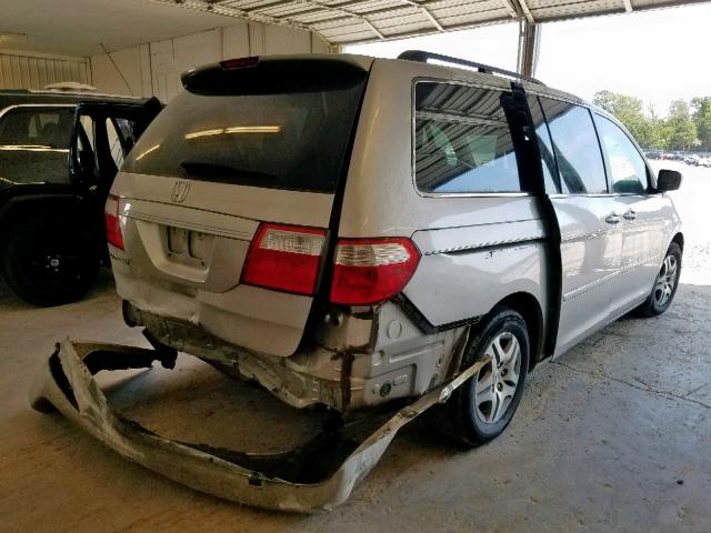 5FNRL38717B403305 - 2007 HONDA ODYSSEY EX SILVER photo 4