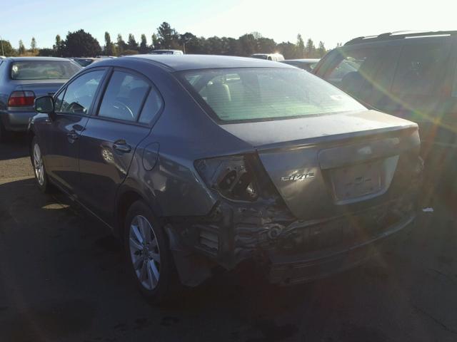 19XFB2F94CE380641 - 2012 HONDA CIVIC EXL GRAY photo 3