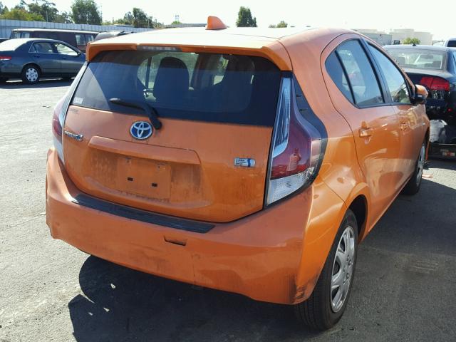 JTDKDTB36G1133145 - 2016 TOYOTA PRIUS C ORANGE photo 4