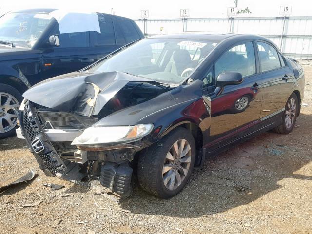 19XFA16889E006241 - 2009 HONDA CIVIC EX BLACK photo 2