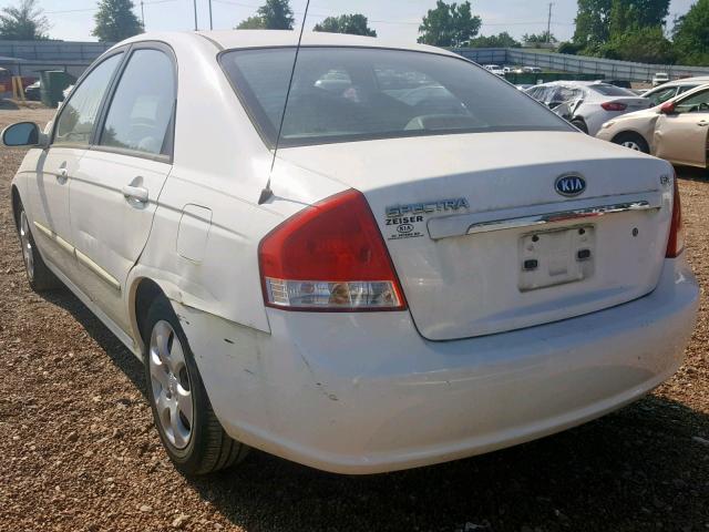 KNAFE121075416647 - 2007 KIA SPECTRA EX WHITE photo 3