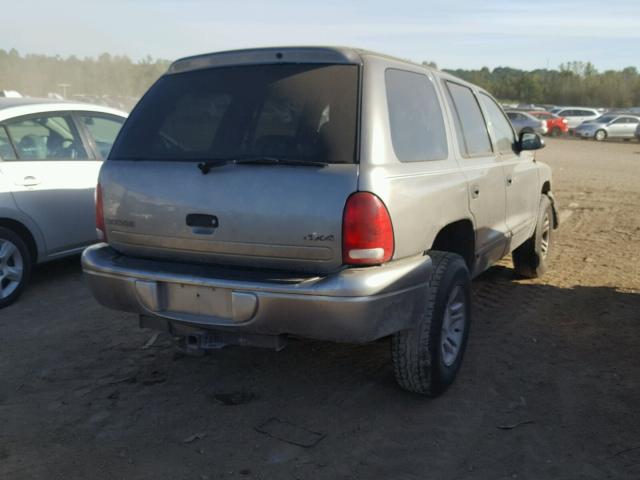 1B4HS28N61F500748 - 2001 DODGE DURANGO GRAY photo 4