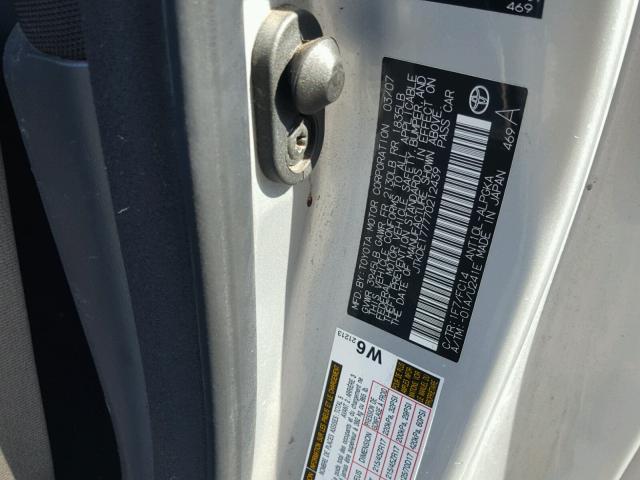 JTKDE177770212439 - 2007 TOYOTA SCION TC Gümüş foto 10