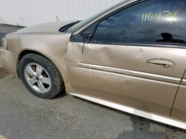 2G2WP522551340312 - 2005 PONTIAC GRAND PRIX GOLD photo 10