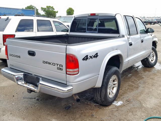 1D7HG48N94S507887 - 2004 DODGE DAKOTA QUA SILVER photo 4