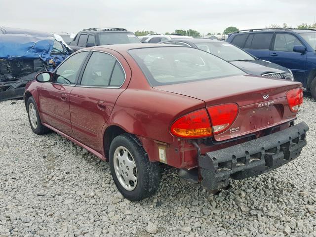 1G3NL52T4YC407184 - 2000 OLDSMOBILE ALERO GL MAROON photo 3