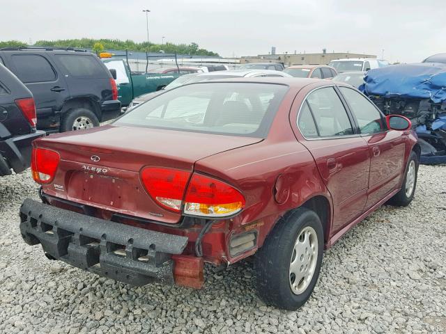 1G3NL52T4YC407184 - 2000 OLDSMOBILE ALERO GL MAROON photo 4