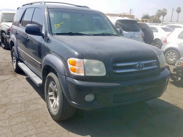 5TDZT38A44S224551 - 2004 TOYOTA SEQUOIA BLACK photo 1