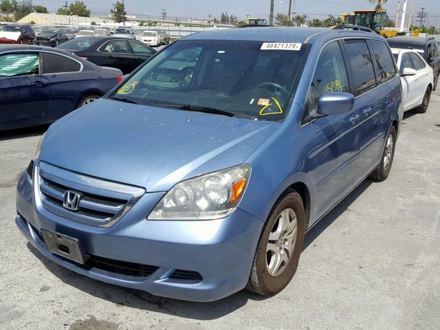 5FNRL38445B129472 - 2005 HONDA ODYSSEY EX BLUE photo 2