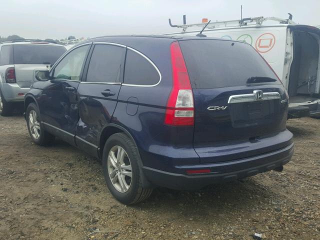 5J6RE4H72AL024375 - 2010 HONDA CR-V EXL BLUE photo 3