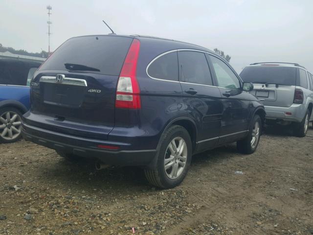 5J6RE4H72AL024375 - 2010 HONDA CR-V EXL BLUE photo 4