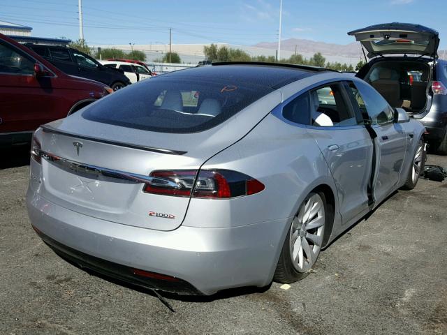 5YJSA1E40HF194467 - 2017 TESLA MODEL S SILVER photo 4